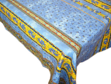 French tablecloth coated or cotton (Tradition. blue)